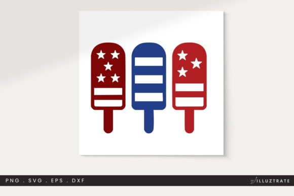 4th July Popsicles SVG Clipart for Crafts and Graphics