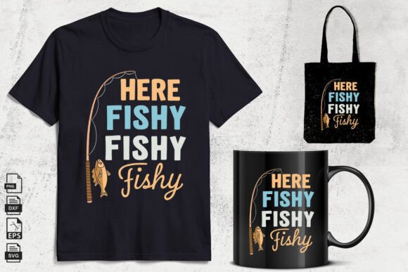 Here Fishy Fishy Fishy Svg Graphics for Crafts & Content