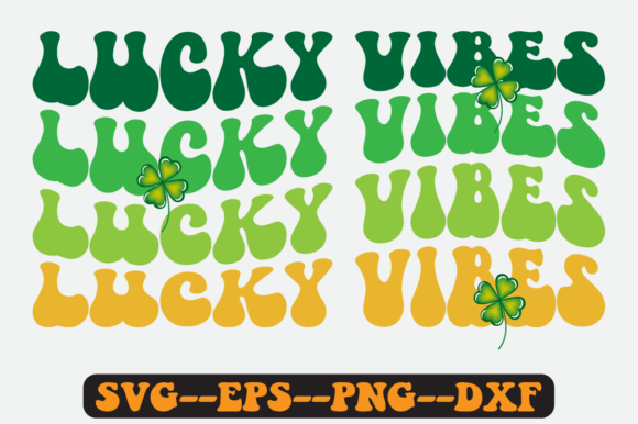 Lucky Vibes Quote Retro Svg Design for Graphics and Crafts