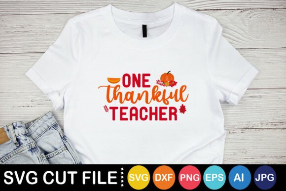 One Thankful Teacher SVG: A Graphic Design Asset for Crafts and Content Publishing