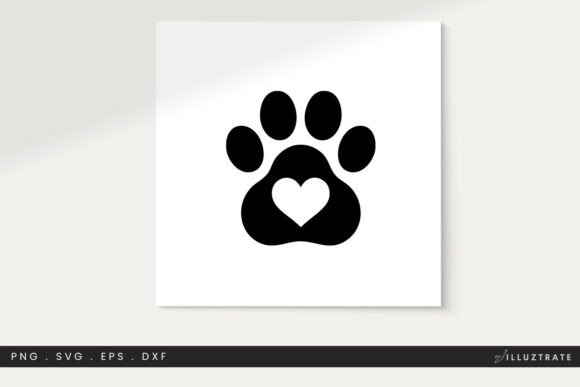 Paw Heart SVG Clipart for Graphics and Crafts