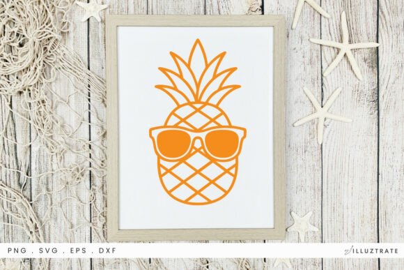 Pineapple in Sunglasses SVG Clipart for Graphics and Crafts