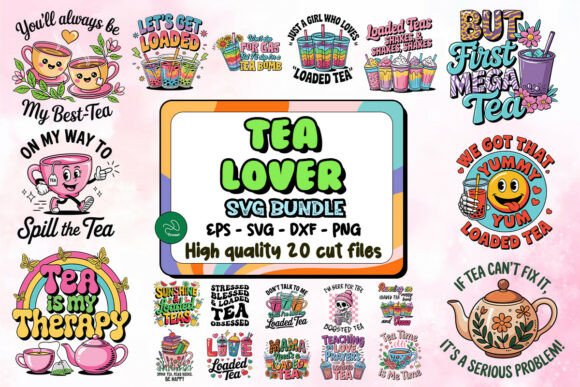 Tea Lover SVG Bundle for Crafts and Graphics
