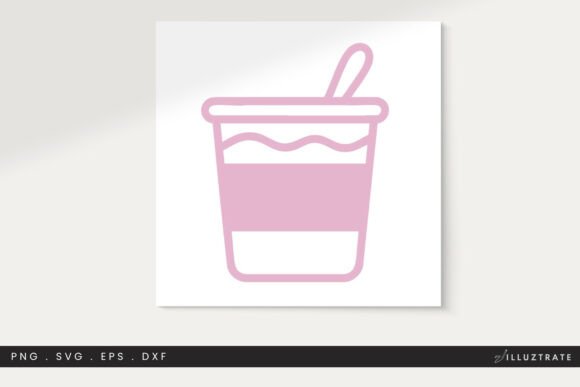 Yogurt SVG Cut File Clipart PNG for Graphics and Crafts